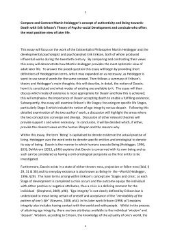 Compare and Contrast Martin Heidegger`s concept of authenticity