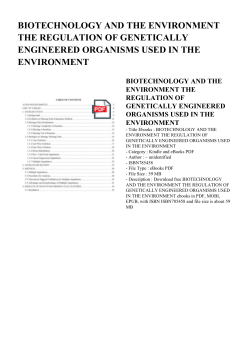 genetically engineered organisms used in the environment