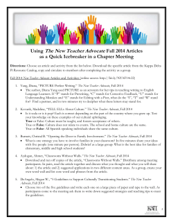 Icebreakers_The_New_Teacher_Advocate_Fall_2014 _Articles