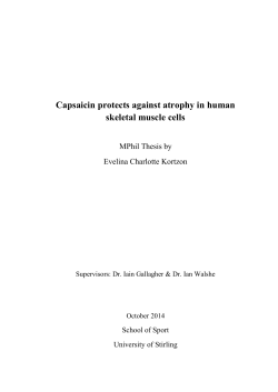 Capsaicin protects against atrophy in human skeletal muscle cells
