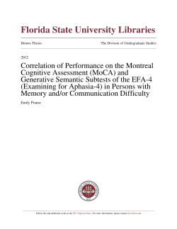 Correlation of Performance on the Montreal Cognitive Assessment