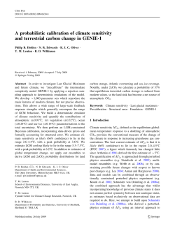 A probabilistic calibration of climate sensitivity and terrestrial carbon