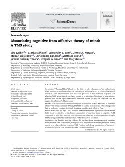 Dissociating cognitive from affective theory of mind: A TMS study