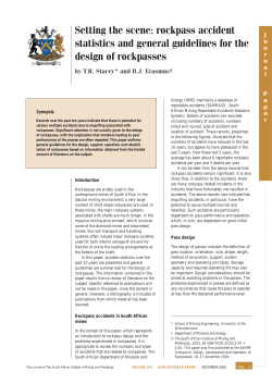 Setting the scene: rockpass accident statistics and general