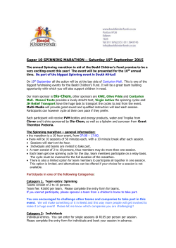 Super 10 SPINNING MARATHON &ndash; Saturday 19th September 2015