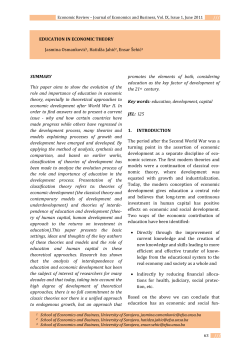 EDUCATION IN ECONOMIC THEORY Jasmina Osmanković1