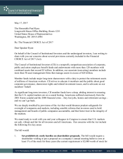 Letter - Council of Institutional Investors