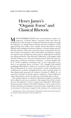 Henry James`s "Organic Form" and Classical