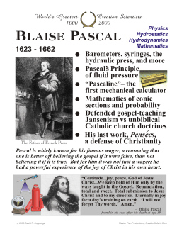 Blaise Pascal - Creation Safaris