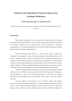 Selectivity and Transmissibility of Various Anions in Polymeric and