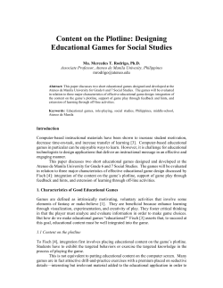 Content on the Plotline: Designing Educational Games for Social