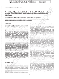 The Ability of Cyanobacterial Cells to Restore UV