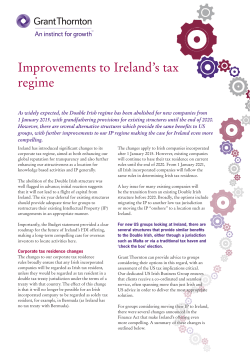 Improvements to Ireland`s tax regime