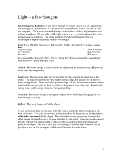 Light &ndash; a few thoughts