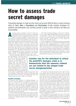 How to Assess Trade Secret Damages