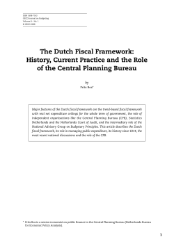 The Dutch Fiscal Framework: History, Current Practice and the Role