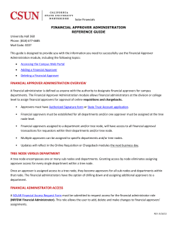 FINANCIAL APPROVER ADMINISTRATION OVERVIEW TREE