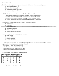 EOC Review Test Which of the following describes a particle that