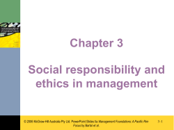 Chapter 3 Social responsibility and ethics in management