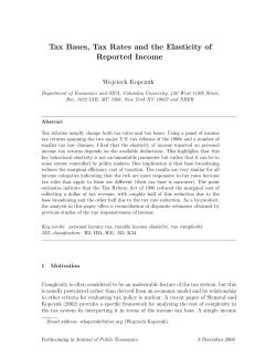 Tax Bases, Tax Rates and the Elasticity of Reported Income