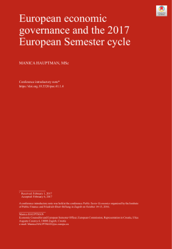 European economic governance and the 2017 European Semester