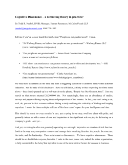 Cognitive Dissonance &ndash; a recruiting theory in practice?