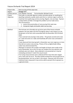 Future Orchards Trial Report 2014 Project title: Root pruning of Pink