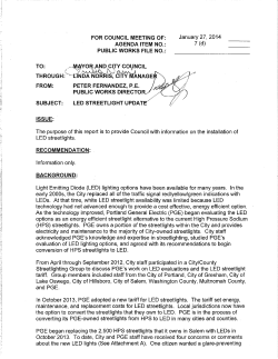 FOR COUNCIL MEETING OF