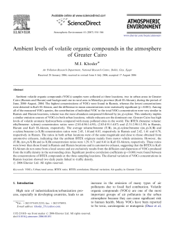 Ambient levels of volatile organic compounds in the atmosphere of