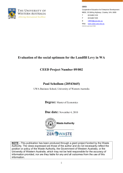 the social optimum for the Landfill Levy in WA