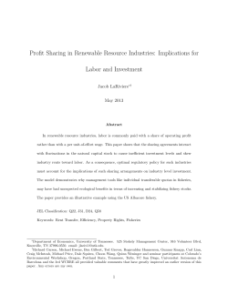 Profit Sharing in Renewable Resource Industries: Implications for
