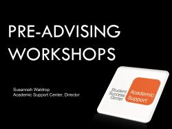 Freshman Advisement Workshop