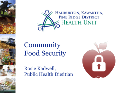 food - Haliburton, Kawartha, Pine Ridge District Health Unit