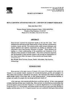 BETA-CAROTENE AND HUMAN HEALTH