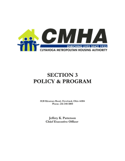 Section 3 Policy and Program - Cuyahoga Metropolitan Housing