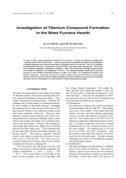 Investigation of Titanium Compound Formation in the Blast Furnace
