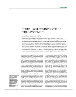 NEURAL SYSTEMS INVOLVED IN `THEORY OF MIND`