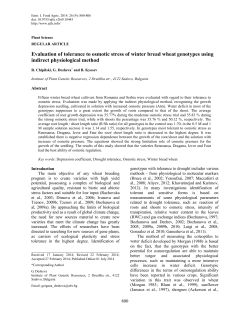 Evaluation of tolerance to osmotic stress of winter