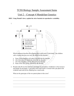 TCSS Biology Sample Assessment Items Unit 2 &ndash; Concept 4