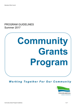 Program Objectives - Moorabool Shire Council