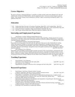 Christina Cranwill CV - Hope Center for Neurological Disorders