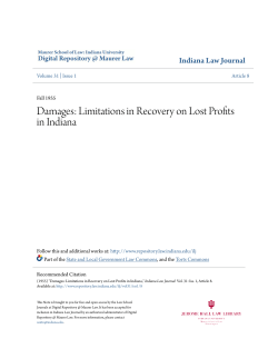 Damages: Limitations in Recovery on Lost Profits in Indiana
