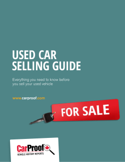 USED CAR SElling gUiDE