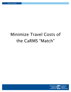 Minimize Travel Costs of the CaRMS &ldquo;Match&rdquo;