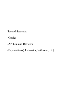 Second Semester Grades AP Test and Reviews Expectations