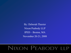 Deborah Thaxter: Litigation Analysis and Your Disposition Plan