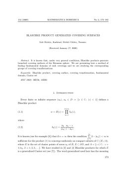 BLASCHKE PRODUCT GENERATED COVERING SURFACES 1