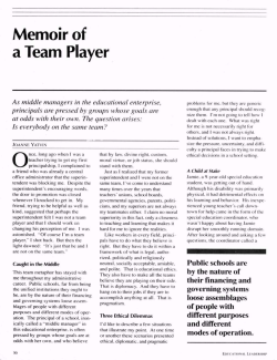 Memoir of a Team Player