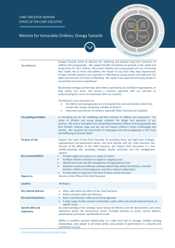 Position Description (December 2016) Ministry for Vulnerable