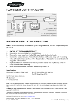 fluorescent light strip adaptor important installation